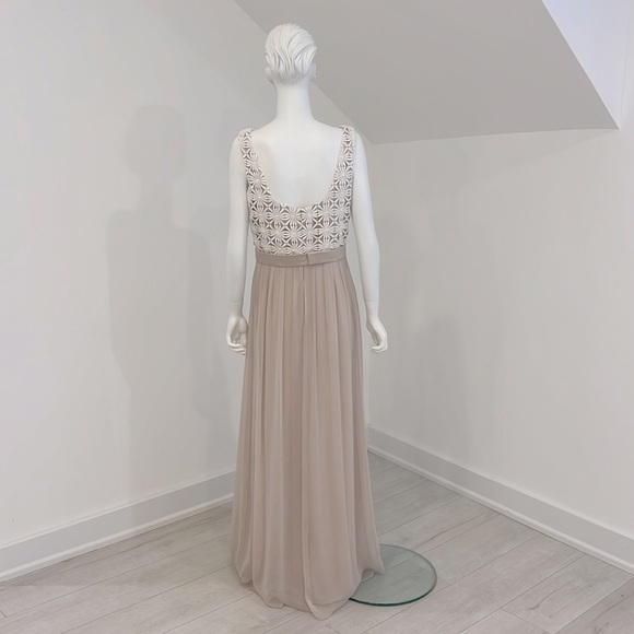 NWT SAMPLE SALE LelaRose Ivory/Palomino (Light Tan) size8 lace/chiffon. PRISTINE - Picture 5 of 7